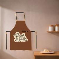 Delantal de cocina antisalpicaduras, diseño de dibujos animados, delantal de cocina resistente a la suciedad, delantal ajustable de tela para el hogar, delantal para hornear, tareas domésticas - details 1