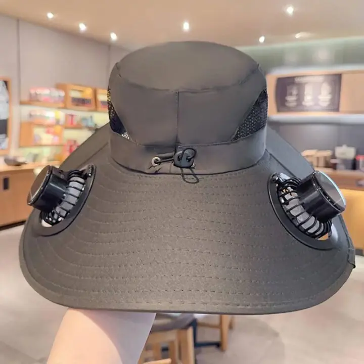 Power, para hombres y mujeres, 2 ventiladores solares y carga USB, gorra con ventilador, sombrero para el sol - 1