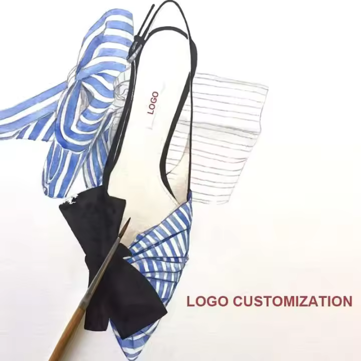 Zapato informal blanco claro para mujer, diseño de punta con función antideslizante, mula con tirachinas de tacón bajo, nueva colección de verano - 1