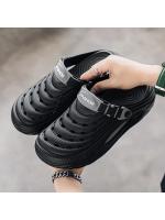 Zuecos informales para hombre, sandalias de verano 2025, zapatos de playa EVA para hombre, zapatillas ahuecadas a la moda, calzado para jardín de Color sólido con punta cerrada - details 3