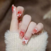 Kit de uñas de Gel de corazón con clase, Kit de manicura de dedos artificiales para bricolaje en casa, pegamento largo - details 3