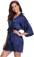 Bata de satén para mujer, lencería íntima, ropa de dormir sedosa, regalo de boda nupcial, bata de baño tipo kimono informal, camisón Sexy - details 26