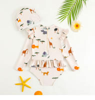 Kangobaby # Mi vida suave #   Conjunto de 2 piezas de traje de baño para niñas con estampado fresco, traje de baño de verano para bebés, surf en la playa - details 4