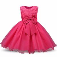 Elegante Vestido de Princesa para Niñas Talla de Flor Elegante Grandes Lazos - details 13