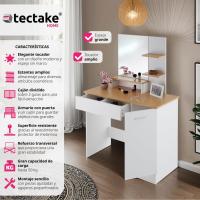 tocador de Maquillaje, Estilo Vintage, Espejo Giratorio, Taburete Acolchado, 4 cajones, Elegante, Muebles Dormitorio, tocador con Espejo, Espejo Maquillaje, tocadores de Maquillaje - details 28