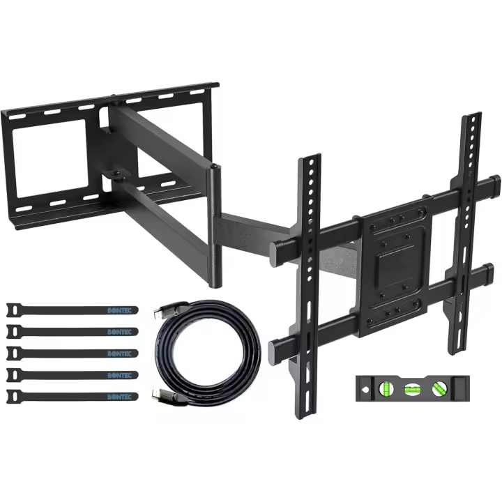 Soporte TV Pared con Brazo Articulado Extralargo de 850mm para Pantallas de 32-70" de Planos/Curvos LCD/LED/OLED, hasta 60 kg, Soporte Pared TV con Giratorio e Inclinable, VESA Máx 400x400 mm - 1
