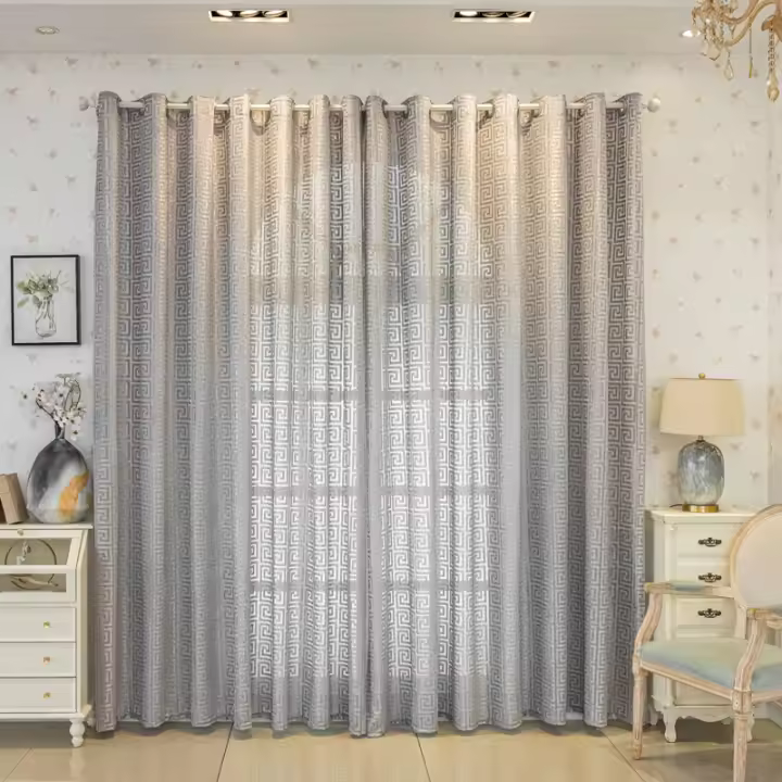 Cortinas translúcidas para sala de estar, persianas para dormitorio, cortinas, ventana con gafas, 2 piezas - 1