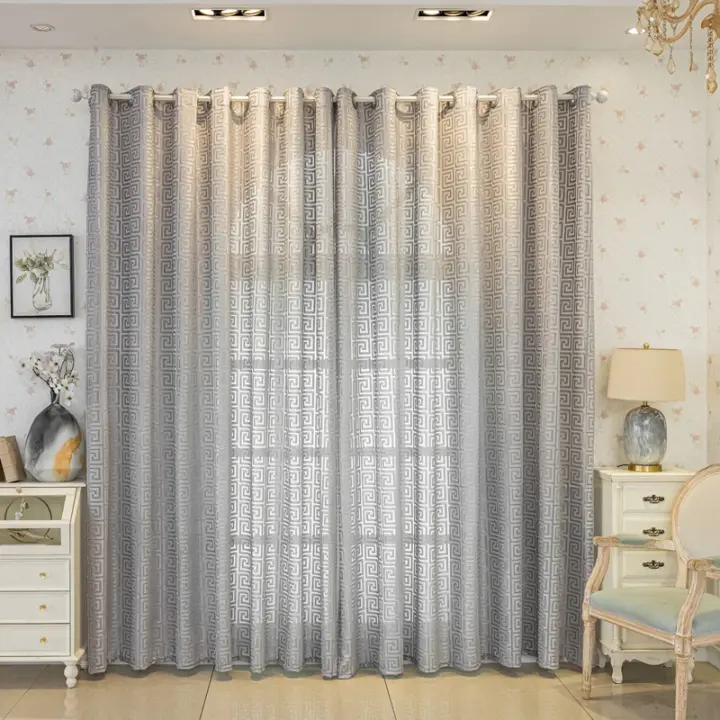 Cortinas translúcidas para sala de estar, persianas para dormitorio, cortinas, ventana con gafas, 2 piezas - 1