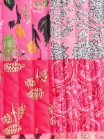 Ropa de otoño de 2024, mujer floral rosa, estampado de anacardo superior, chaleco vintage abotonado, chaleco acolchado para mujer con lazo frontal - details 28