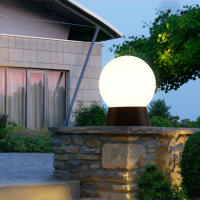 Lámpara de poste para exteriores, luces de cubierta de sombra de globo negro, Anti UV, luz de pilar de valla para patio, porche, muelle, iluminación de linterna Exterior - details 0