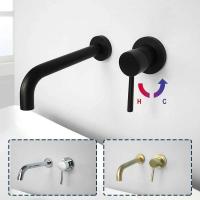Latón dorado cromado negro gris caño mezclador de baño grifo de lavabo lavabo tocador grifería de agua 150/200/250MM caños de repuesto para grifo - details 9