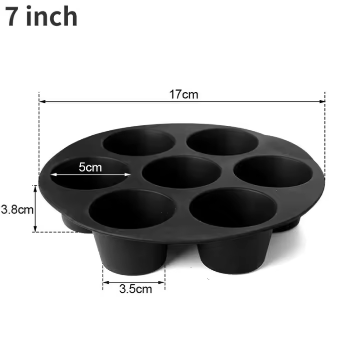 Molde de silicona antiadherente para freidora de aire, 7 tazas para magdalenas de 3,5 a 5,8 L, accesorios para Mini molde para pasteles - 1