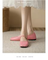 Zapatos planos de mujer estilo francés, primaverales, nuevos, de cuero suave, con hebilla de una palabra, punta cuadrada, boca poco profunda, temperamento retro, estilo Mary Jane. - details 10