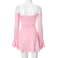 M23DS735 Vestido superior de color sólido plisado de cintura alta ajustado nuevo a la moda para mujer - details 75