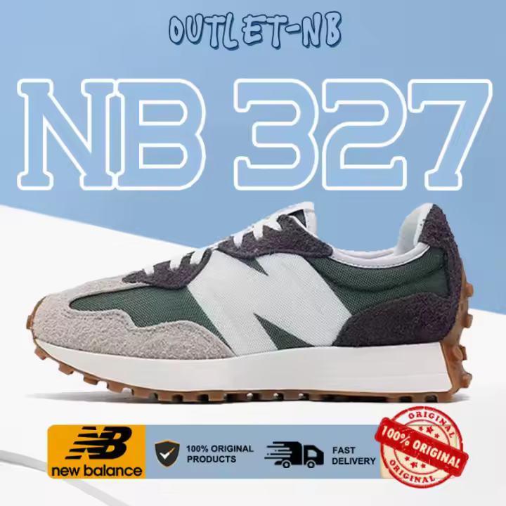 Leten 【100% Original】 Precio de bienestar OUTLET Zapatillas originales serie 327 Zapatos morados y blancos NB327 Pegatinas de pared - 1