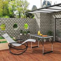 Mesa Plegable de Aluminio y Acero Ideal para Acampar, Cenar al Aire Libre, Jardín, Balcón, Fiesta de Familia, Barbacoa Muebles y Organización - details 10