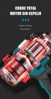 Kamolee-llave eléctrica sin escobillas, inalámbrica, 1800 N.m, batería y cargador incluidos, Compatible con batería Makita de 18V - details 3