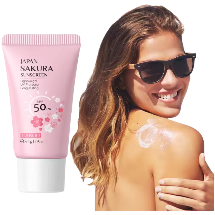 LAIKOU crema de protección solar para el cuerpo Facial SPF50 + refrescante impermeable Protector UV corrector hidratante iluminador 30g - 1