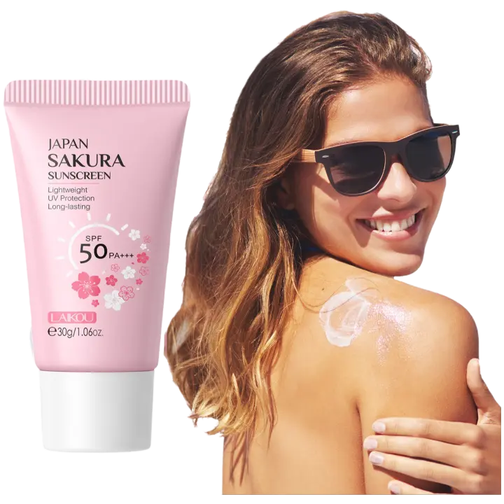 LAIKOU crema de protección solar para el cuerpo Facial SPF50 + refrescante impermeable Protector UV corrector hidratante iluminador 30g - 1