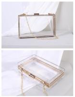 Transparente, Bolsa acrílica, Cadena, Bandolera, Bolsa caja, Pequeña bolsa cuadrada, Señoras, Bolso de noche, Bolsa de embrague - details 1