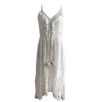 Vestido tobillero con tirantes, falda larga de color puro, columpio grande, exportación europea y americana, principios de otoño, nuevo, 2024 - details 5