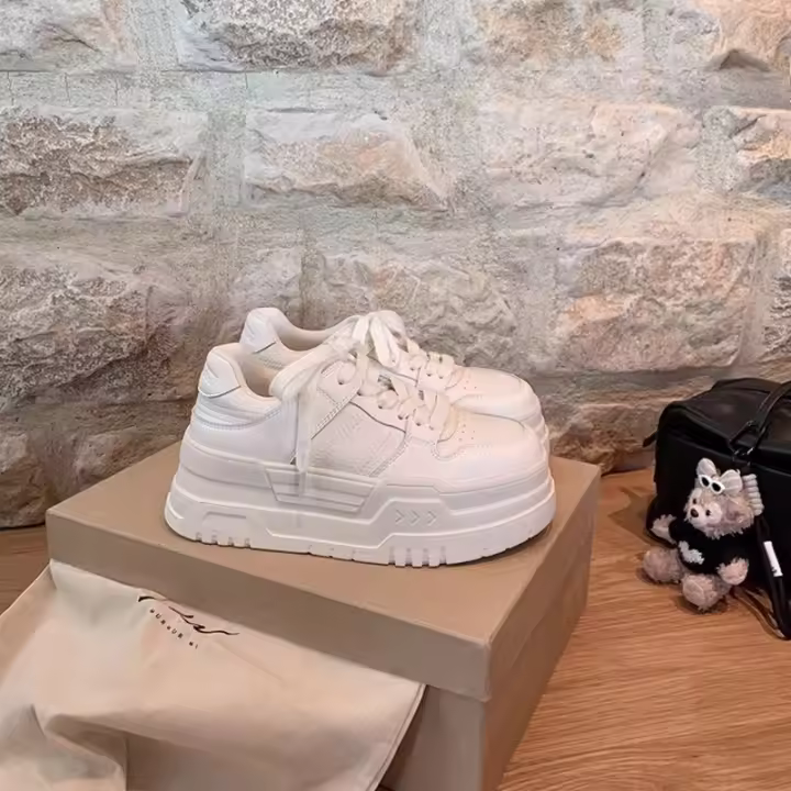 Nueva plataforma zapatos blancos moda deportes casual zapatos blancos - 1