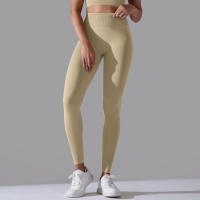 Hamidou-pantalones de Yoga sin costuras para mujer, ropa deportiva de Fitness, Leggings de cintura alta, pantalones de ejercicio para correr, 11 colores - details 37