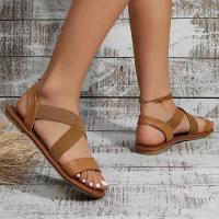 Zapatos romanos de verano para mujer, calzado con correa en el tobillo, cabeza redonda, suela plana, talla grande - details 6
