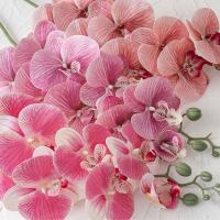 9 ramas artificiales de Phalaenopsis de cabeza, flor de orquídeas de mariposa Artificial hecha a mano realista, flores falsas de tacto Real - details 21