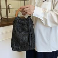 Bolso tejido de arcoíris de estilo bohemio, bolso de mano con borlas, bolso de cubo de verano, bolso de ganchillo tejido dulce para playa, vacaciones - details 7