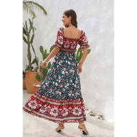 Vestido bohemio de vacaciones de playa con hombros descubiertos de manga larga estilo europeo y americano - details 5