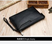 Bolso de mano de negocios con diseño de marca a la moda, bolsos tipo sobre de cuero PU de alta calidad, cartera de viaje informal para hombre, bolsillo para teléfono móvil - details 6