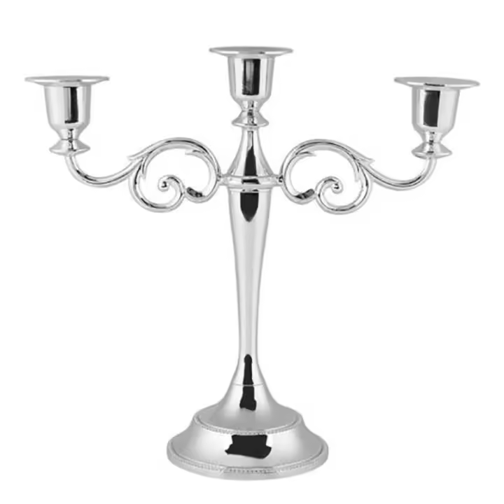 Candelabros de mesa de Metal, soporte de vela para boda, mesa de comedor, fiesta de Navidad, decoración del hogar - 1