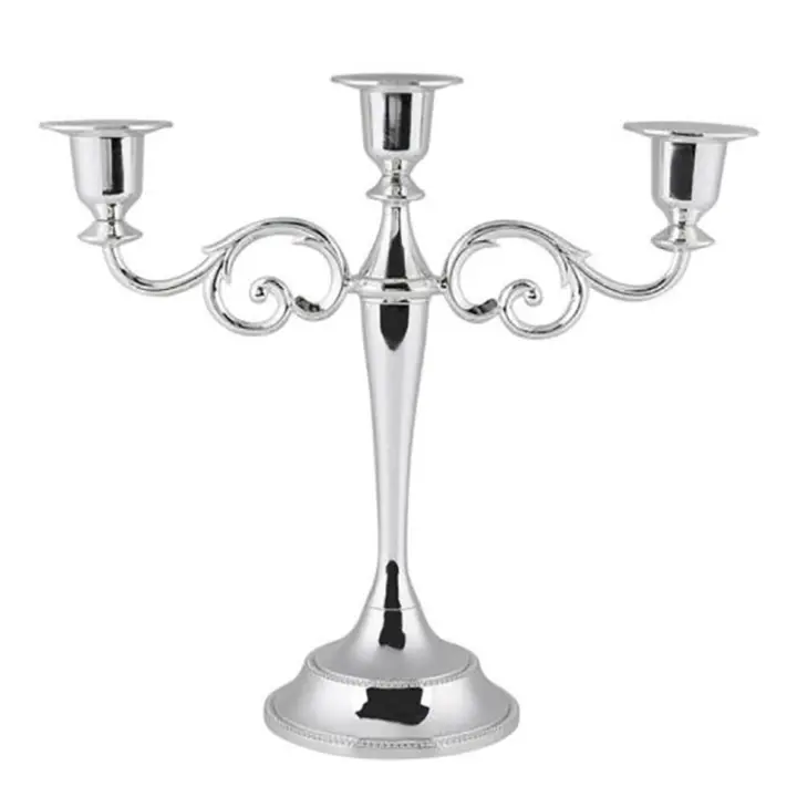 Candelabros de mesa de Metal, soporte de vela para boda, mesa de comedor, fiesta de Navidad, decoración del hogar - 1