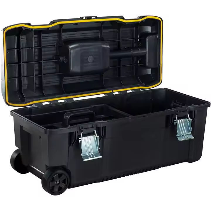 Caja de Herramientas con Ruedas 27,6 x 12,2 x 12 CM Cierres Metálicos, Protección IP54, Ranura en V, Bandeja Interior, Empuñaduras Ergonómicas - 1