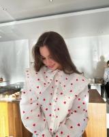 Camisas de Manga Larga para Mujer Moda Corazón para Primavera y Otoño Cuello de Muñeca Estilo - details 1