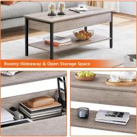 Mesa de Centro Elevable Mesa de Café con Revistero Mesa Baja de Industrial para Sofá Salón 104,5x49,5X(47-62) cm - details 13