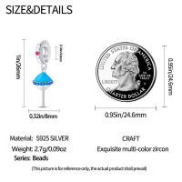 Encanto de Pulsera Fit 3mm 925 Original Plata de Ley S925 con Zirconia Azul Pavé Joyería DIY para Mujeres Material Principal de Metal Estilo de Encanto - details 9