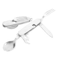 Juego de cubiertos multifuncionales para acampar, tenedor plegable de acero inoxidable, cuchara, abridor de cuchillos, villa desmontable, equipo de picnic VIE - details 9