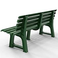 Banco de jardín Verde Gris Blanco para 3 Personas 145x49x74 cm de plástico Duradero con Respaldo