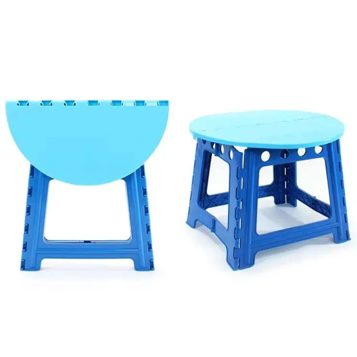 Estudio plegable circular de plástico, juego de mesa y sillas de juego, muebles para niños, azul y morado para niños de 3 a 8 años - 1