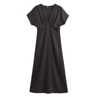 Elegante Vestido de Satén de Verano Cintura A-line para Mujeres 2025 Manga Corta Cuello en V - details 2
