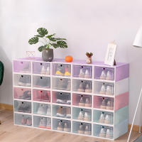 Cajas de zapatos de plástico de 20 piezas, cajas de almacenamiento de zapatos grandes apilables con tapas - details 2