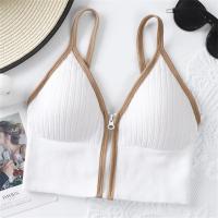 Sujetadores deportivos para mujer, Top blanco transpirable, Top corto ajustado, chaleco de Yoga con cremallera frontal de talla grande, sujetador atlético a prueba de golpes para gimnasio y Fitness - details 8
