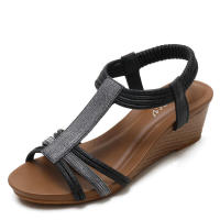Sandalia Sandalias de cuña romanas para verano 2025, zapatos de mujer de viaje ligeros de una pieza de nuevo estilo étnico - details 1