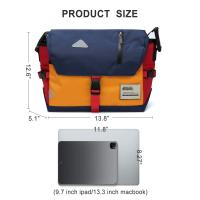 Bandolera clásica de lona, bolso de hombro resistente al agua, de 13 pulgadas para ordenador portátil, para viajes, tr - details 4