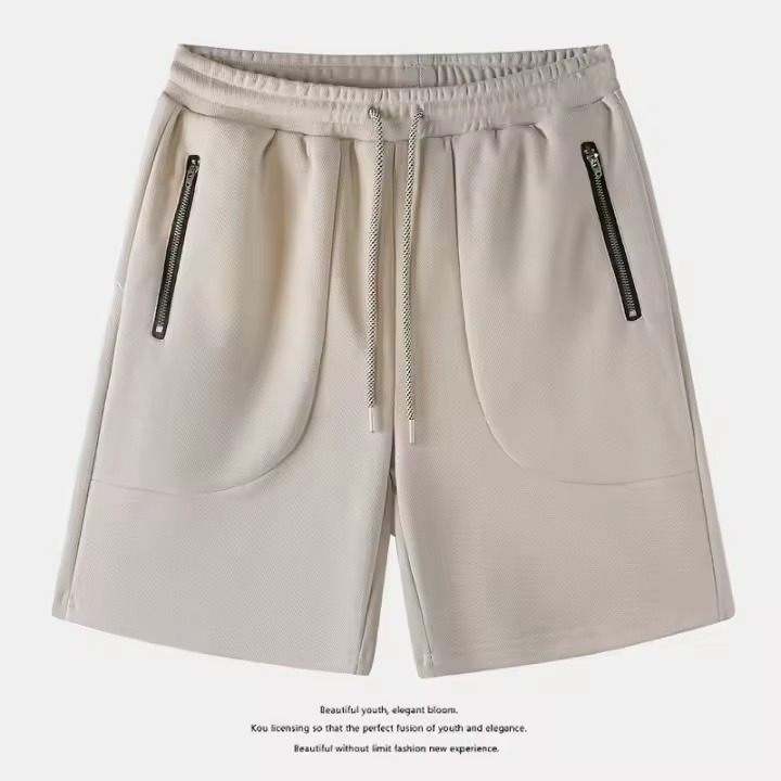 2025 Nuevos pantalones cortos de moda Pantalones de cinco bolsillos de algodón de franela para hombres Pantalones sueltos transpirables para jóvenes Pantalones casuales de cinco bolsillos para estudiantes que corren Ropa de trabajo de sensación de hielo d - 1