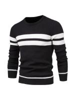 Nueva Suéter De Otoño Para Hombre Con Cuello Redondo Y Mangas Largas Patchwork Caliente Y Delgado Moda Casual Ropa De Hombre - details 5