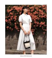 Vestido Largo con Encaje Semir para Mujer Vestido de Moda de Verano 2024 con Cintura Pleada y Cuello de Gorro - details 2