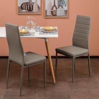 Sillas de Comedor de 4 Piezas Elegantes Resalto Alto, Asiento Ergonómico, Diseño con Costuras Decorativas Material de Piel Sintética, Estructura de Acero - details 1
